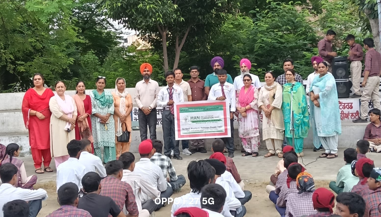 Man and Nature (Manav) Foundation made the students aware of the importance of trees in the morning prayer assembly and motivated them to plant as many trees as possible.